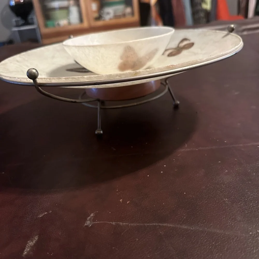 Vintage atomic style chip & dip set